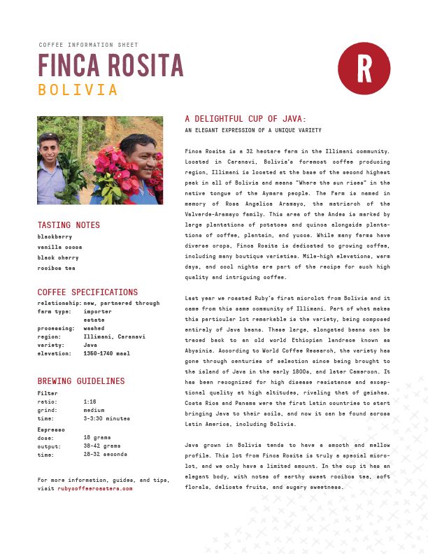 Bolivia Finca Rosita Java