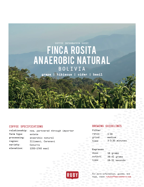 Bolivia Finca Rosita Anaerobic Natural