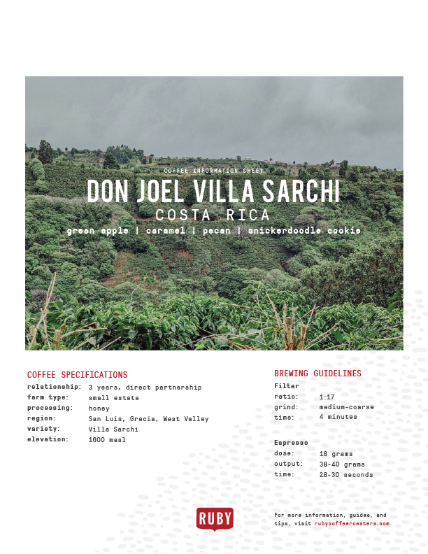 Costa Rica Don Joel Villa Sarchi