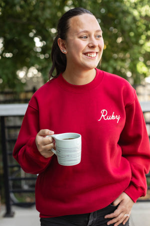 Ruby Embroidered Crewneck