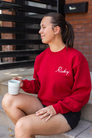 Ruby Embroidered Crewneck