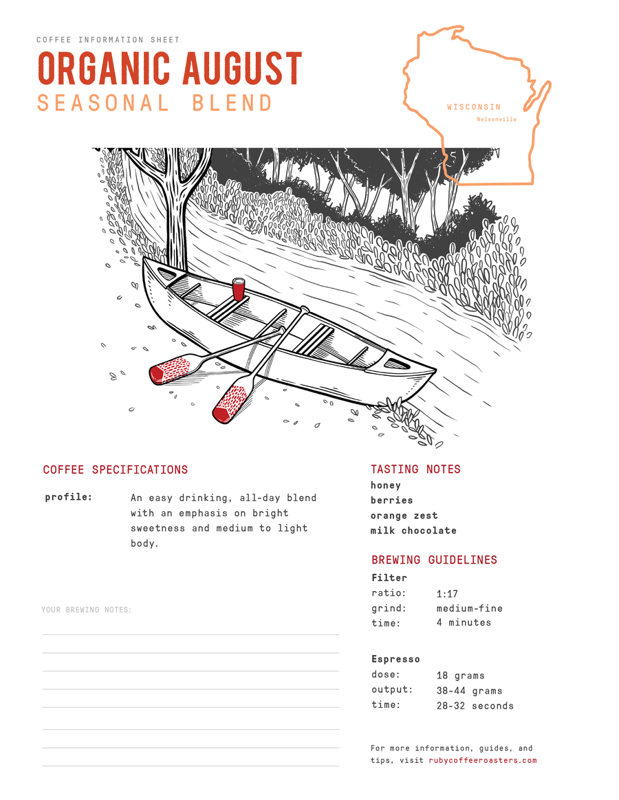 Organic August Seasonal Blend Ruby Coffee Roasters
